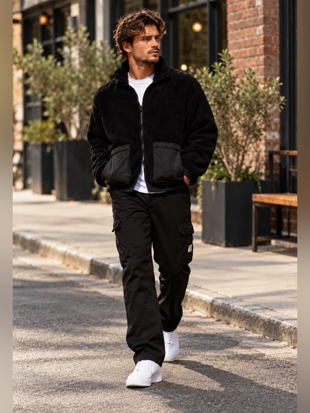 NWT Staple Pigeon Sherpa Mock Neck Fleece Jacket